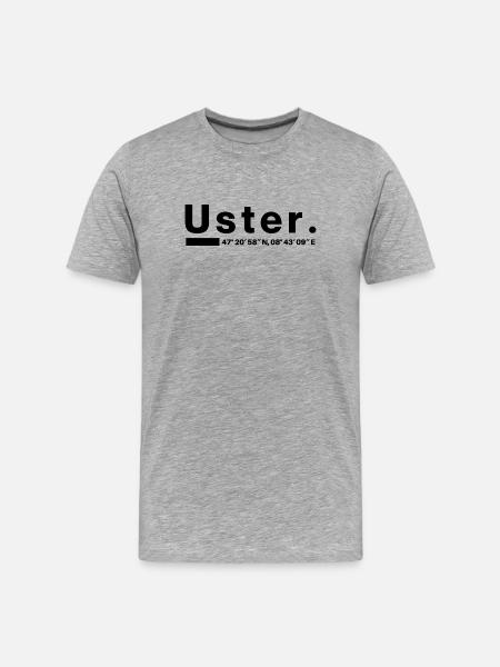 Uster Coordinates Zurich - Men's Premium Organic T-Shirt - heather grey