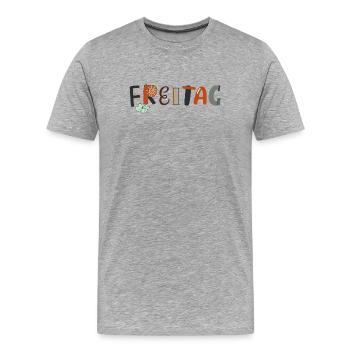 Freitag Wochentag - Männer Premium Bio T-Shirt - Grau meliert - Vorne - Damien (186cm)