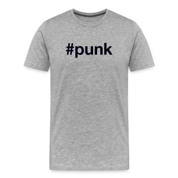 Punk Hashtag - T-shirt bio Premium Homme - gris chiné - Devant - Damien (186cm)