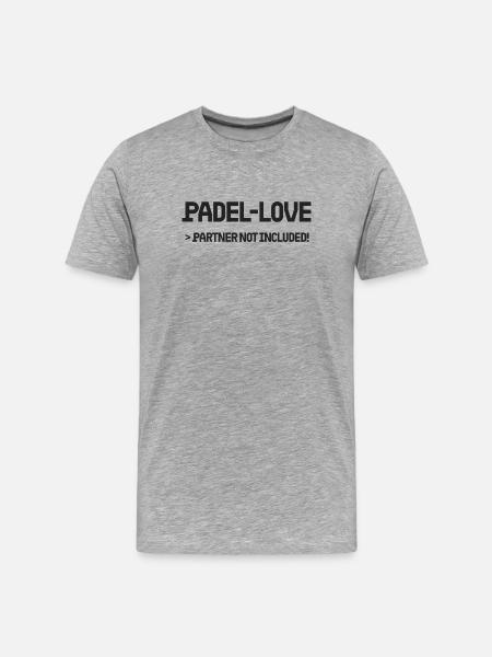 Padel-Love > Partner not included, black - Men's Premium Organic T-Shirt - heather grey