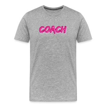 Job Coach - Men's Premium Organic T-Shirt - heather grey - Front - Damien (186cm)