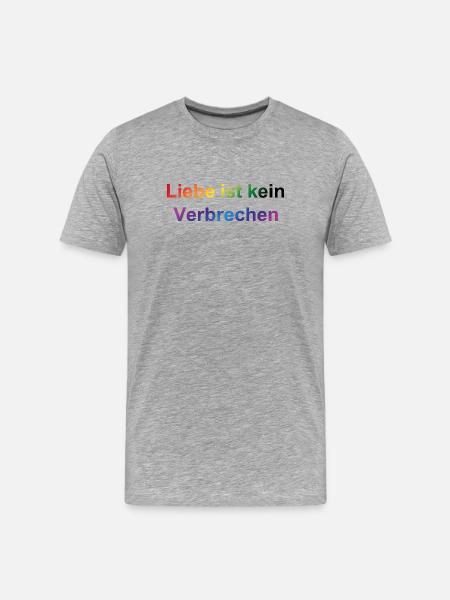 Liebe ist kein Verbrechen – Regenbogen Statement - Männer Premium Bio T-Shirt - Grau meliert