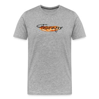 Thüringen Bratwurst - Männer Premium Bio T-Shirt - Grau meliert - Vorne - Damien (186cm)