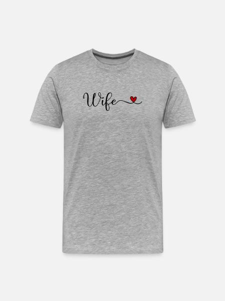 Ehefrau - Männer Premium Bio T-Shirt - Grau meliert