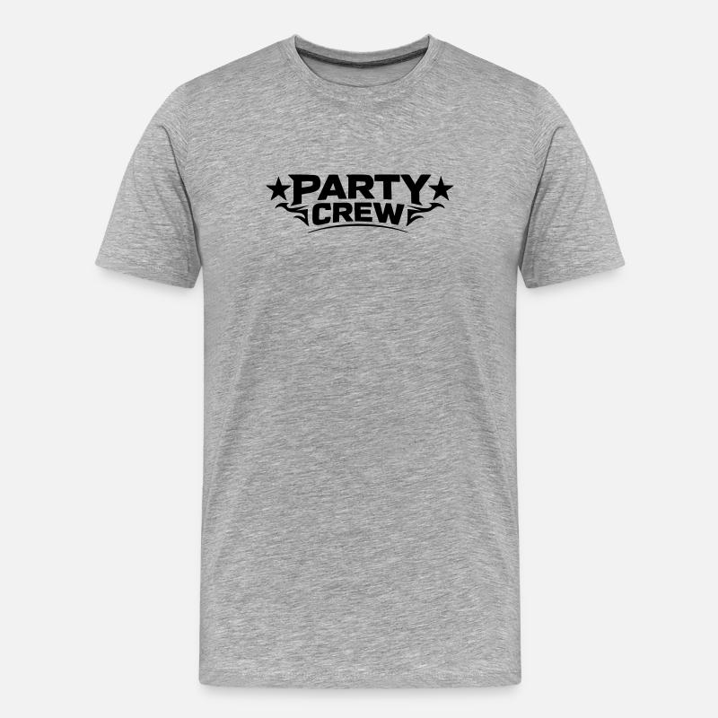 Party crew - Männer Premium Bio T-Shirt - Grau meliert