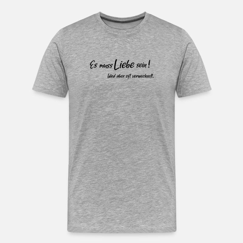 Es muss liebe sein - Männer Premium Bio T-Shirt - Grau meliert