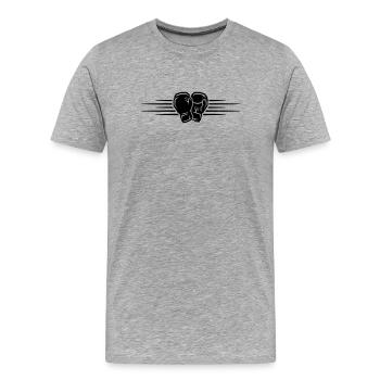Boxing Gloves Icon Logo - Men's Premium Organic T-Shirt - heather grey - Front - Damien (186cm)
