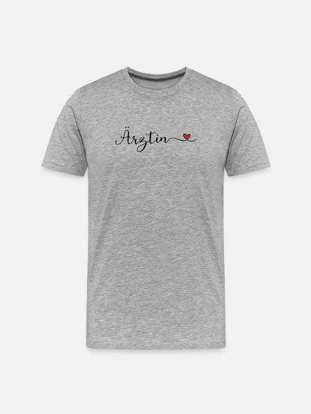 Ärztin - Männer Premium Bio T-Shirt - Grau meliert