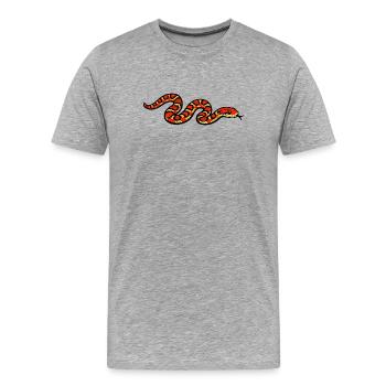 Motif de serpent enflammé - T-shirt bio Premium Homme - gris chiné - Devant - Damien (186cm)