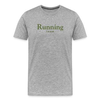 Running Team - Men's Premium Organic T-Shirt - heather grey - Front - Damien (186cm)