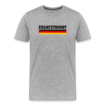 Ersatztrikot  - Männer Premium Bio T-Shirt - Grau meliert - Vorne - Damien (186cm)