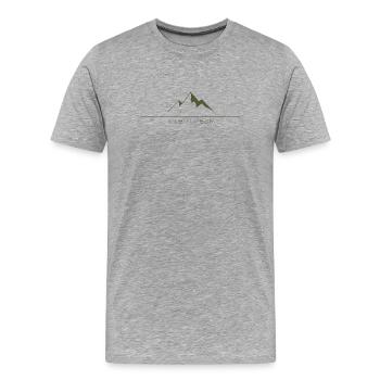 Silent Peak Olive - Men's Premium Organic T-Shirt - heather grey - Front - Damien (186cm)