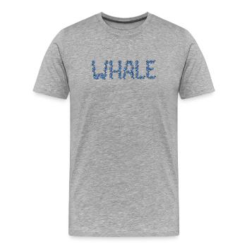 Typographie des baleines - T-shirt bio Premium Homme - gris chiné - Devant - Damien (186cm)