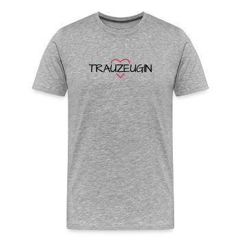 Trauzeugin Herz Junggesellinnenabschied - Männer Premium Bio T-Shirt - Grau meliert - Vorne - Damien (186cm)