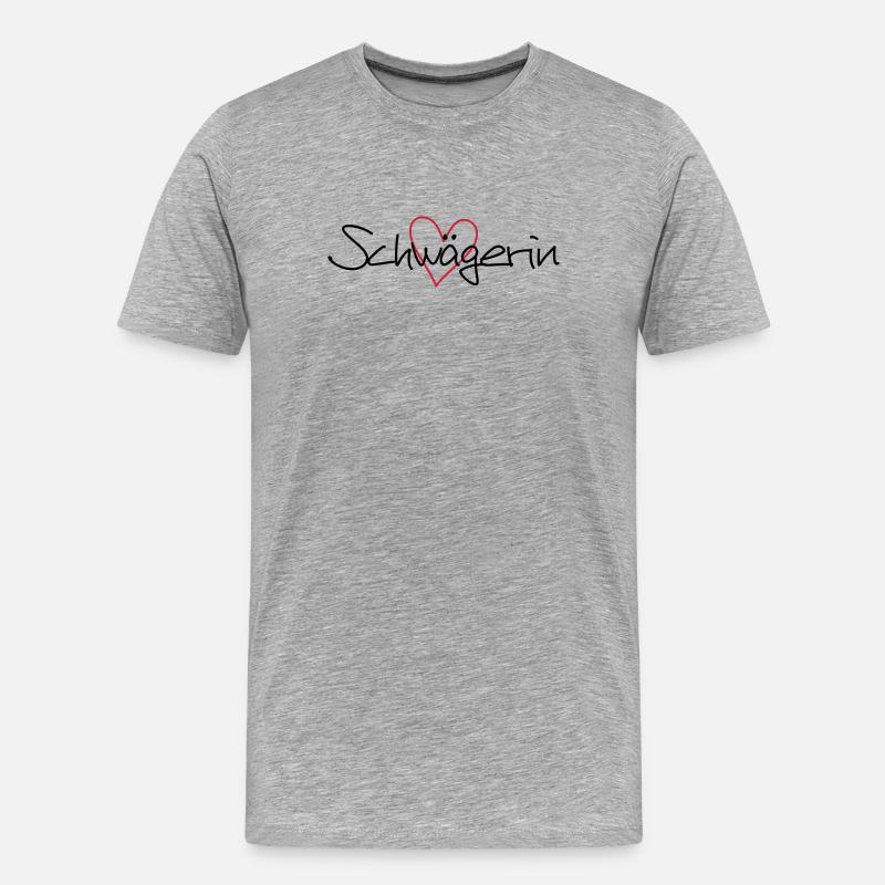 Schwägerin Herz Geschenk Junggesellenabschied - Männer Premium Bio T-Shirt - Grau meliert