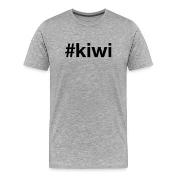 KIWI - Männer Premium Bio T-Shirt - Grau meliert - Vorne - Damien (186cm)