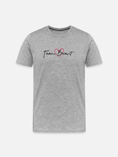 Team Bride Heart Hen Party - Men's Premium Organic T-Shirt - heather grey