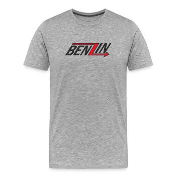BENZIN - Männer Premium Bio T-Shirt - Grau meliert - Vorne - Damien (186cm)