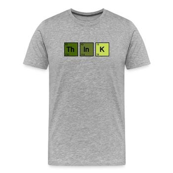 Think (vert) - T-shirt bio Premium Homme - gris chiné - Devant - Damien (186cm)