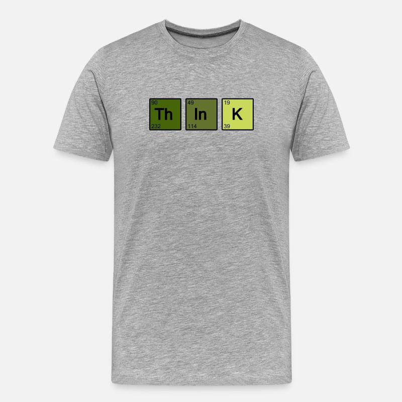 Think (vert) - T-shirt bio Premium Homme - gris chiné