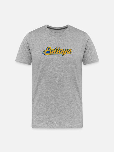 Pattaya Retro Lettering - Men's Premium Organic T-Shirt - heather grey