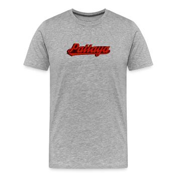 Pattaya Retro Schriftzug - Männer Premium Bio T-Shirt - Grau meliert - Vorne - Damien (186cm)