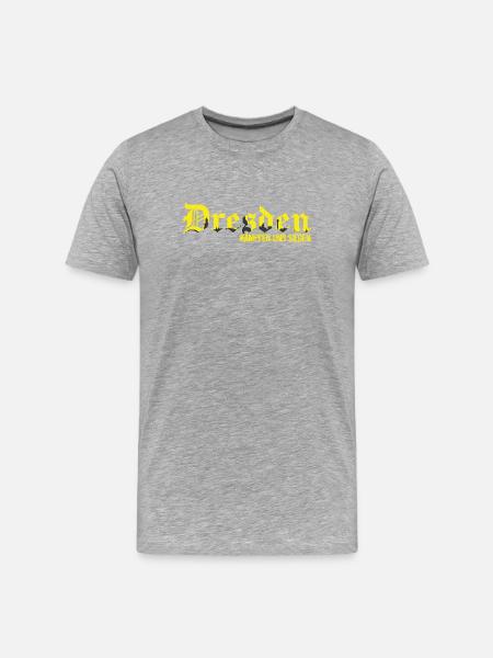 Dresden - Männer Premium Bio T-Shirt - Grau meliert