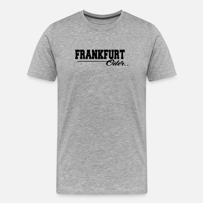 Frankfurt Oder Schriftzug - Männer Premium Bio T-Shirt - Grau meliert