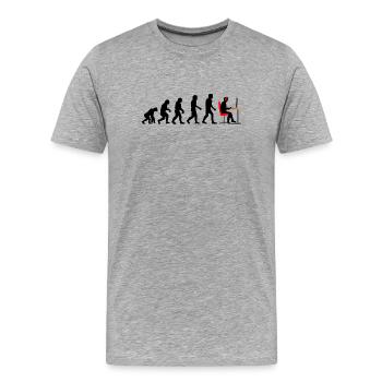 Gamer Evolution 2 - Männer Premium Bio T-Shirt - Grau meliert - Vorne - Damien (186cm)