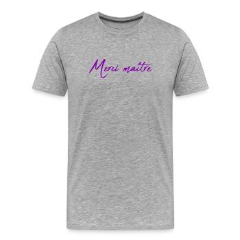 MASTER. MASTER. THANK YOU. THANK YOU, MASTER. MASTER - Men's Premium Organic T-Shirt - heather grey - Front - Damien (186cm)