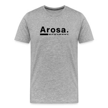 Coordonnées Arosa Grisons Aroser Aroserin - T-shirt bio Premium Homme - gris chiné - Devant - Damien (186cm)