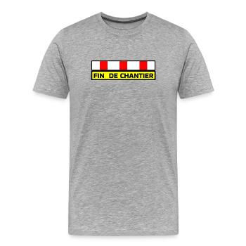 Ende des Projekts - Männer Premium Bio T-Shirt - Grau meliert - Vorne - Damien (186cm)