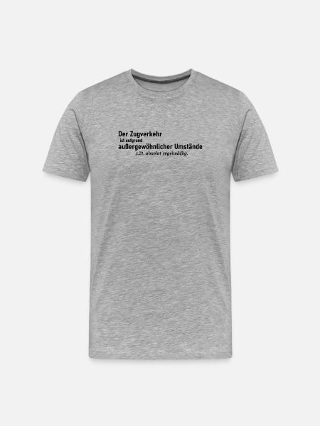 Zugverkehr_regelmaessig - Männer Premium Bio T-Shirt - Grau meliert