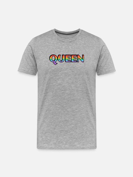 QUEEN RAINBOW - Men's Premium Organic T-Shirt - heather grey