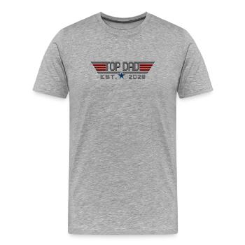 Top-Vater, Est. 2026 - Männer Premium Bio T-Shirt - Grau meliert - Vorne - Damien (186cm)