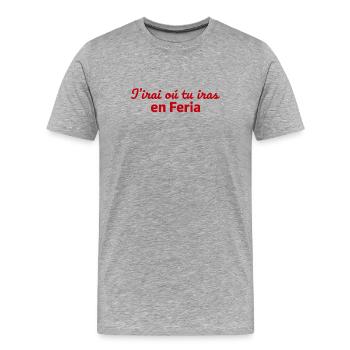 Feria chanson - T-shirt bio Premium Homme - gris chiné - Devant - Damien (186cm)