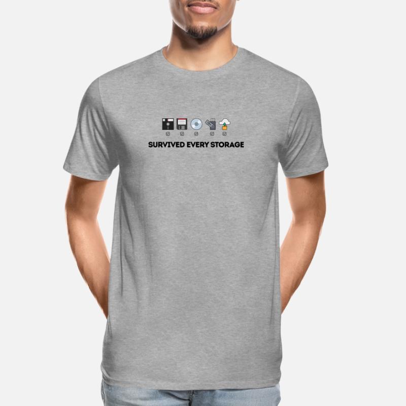 Data Storage Evolution - Tech Icons Men's Premium Organic T-Shirt