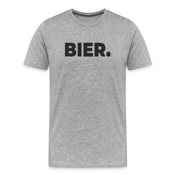 Bière. – C’est tout ce dont tu as besoin - T-shirt bio Premium Homme - gris chiné - Devant - Damien (186cm)