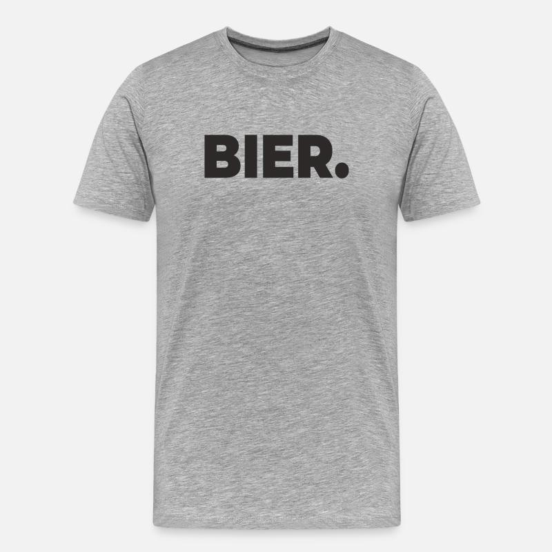 Bier. – Mehr braucht man nicht - Männer Premium Bio T-Shirt - Grau meliert