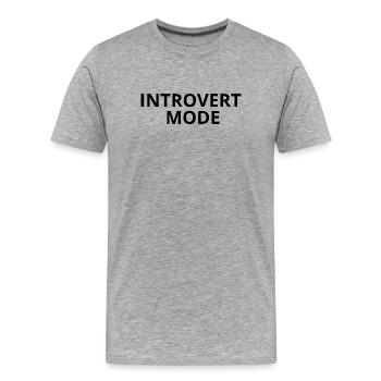 INTROVERT MODE – Minimal Unisex Apparel - Men's Premium Organic T-Shirt - heather grey - Front - Damien (186cm)