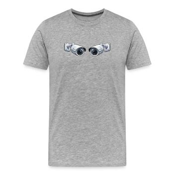 Caméra de surveillance - T-shirt bio Premium Homme - gris chiné - Devant - Damien (186cm)