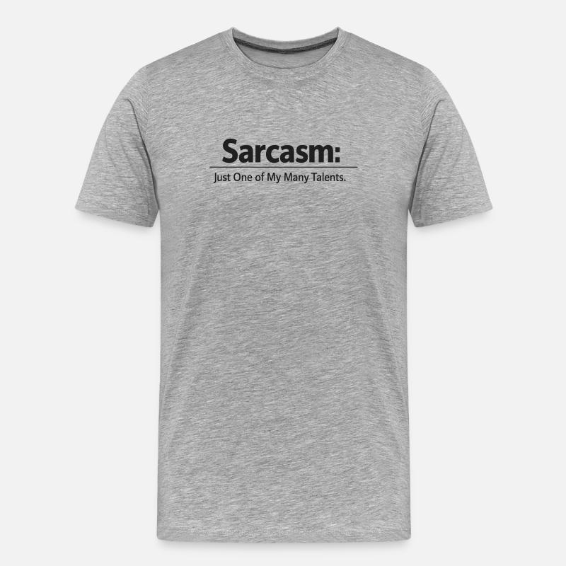 Sarcasm / Sarkasmus - Männer Premium Bio T-Shirt - Grau meliert