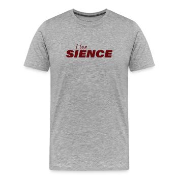 J’AIME LA SCIENCE - T-shirt bio Premium Homme - gris chiné - Devant - Damien (186cm)