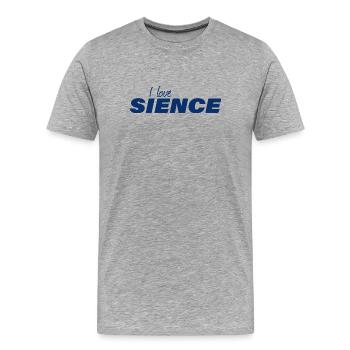 J’AIME LA SCIENCE - T-shirt bio Premium Homme - gris chiné - Devant - Damien (186cm)