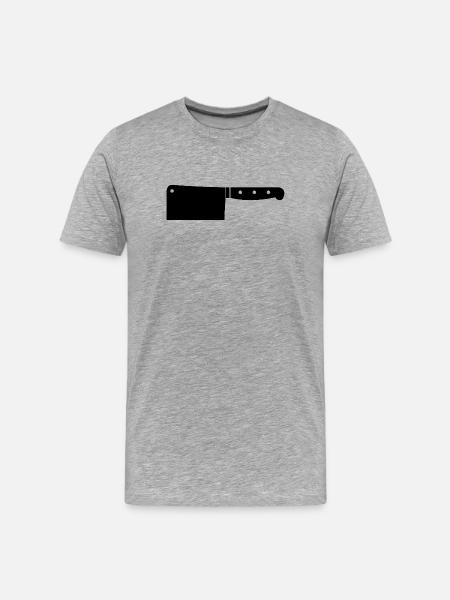 Fleischbeil - Männer Premium Bio T-Shirt - Grau meliert