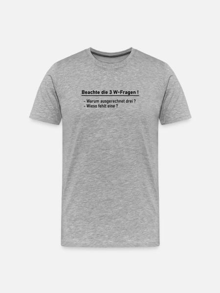3 W-Questions - Men's Premium Organic T-Shirt - heather grey