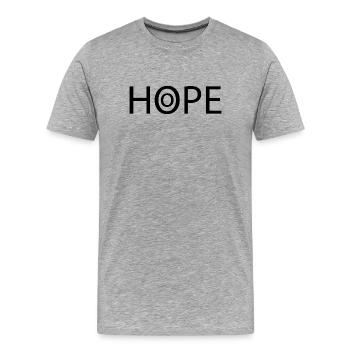 HOPE black - Men's Premium Organic T-Shirt - heather grey - Front - Damien (186cm)
