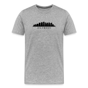 Silhouette de Detroit - T-shirt bio Premium Homme - gris chiné - Devant - Damien (186cm)