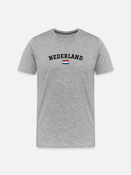 Drapeau des Pays-Bas Noir - T-shirt bio Premium Homme - gris chiné