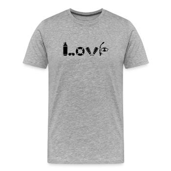 Plongée Plongée Plongeur - T-shirt bio Premium Homme - gris chiné - Devant - Damien (186cm)